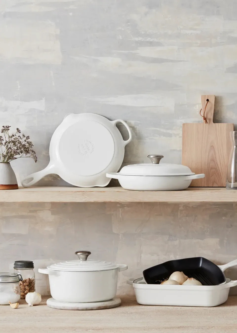 Grill & Griddle Pans|Cast Iron Pans^Le Creuset grill pan 26 cm, White BlackWhite
