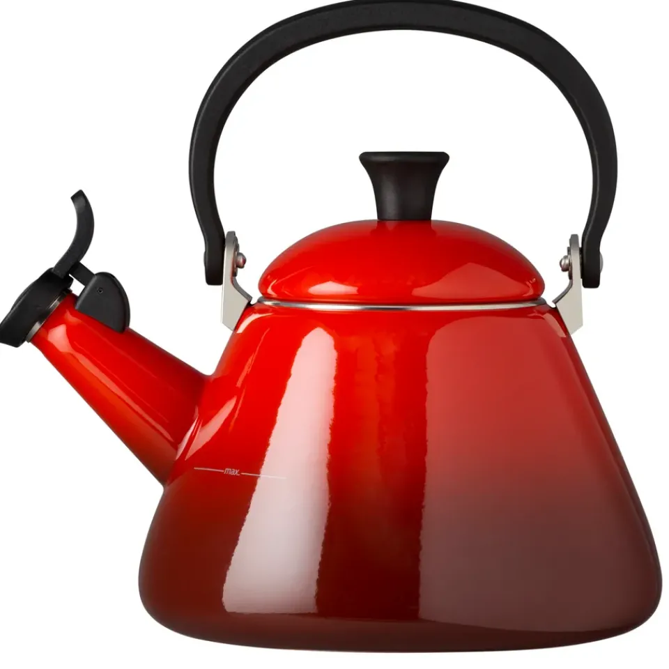 Coffee Presses & Makers^Le Creuset Kone kettle with whistle, Cerise Red