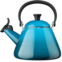 Coffee Presses & Makers^Le Creuset Kone kettle with whistle, Deep Teal BlueBlack
