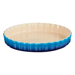 Round Flat Oven & Flan Dishes^Le Creuset pie dish 28 cm, Azure Blue