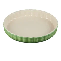 Round Flat Oven & Flan Dishes^Le Creuset pie dish 28 cm, Bamboo Green