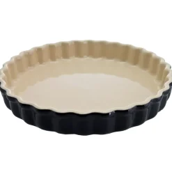 Round Flat Oven & Flan Dishes^Le Creuset pie dish 28 cm, Black