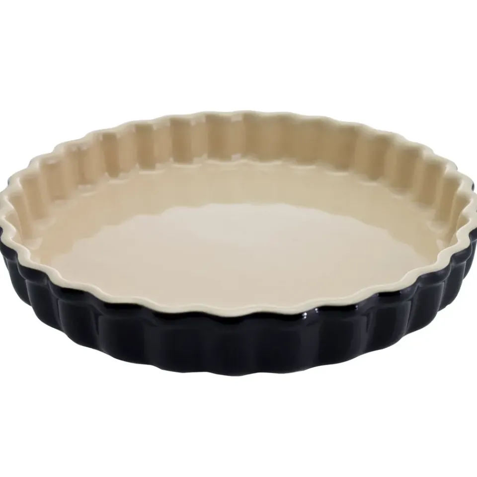 Round Flat Oven & Flan Dishes^Le Creuset pie dish 28 cm, Black