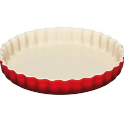 Round Flat Oven & Flan Dishes^Le Creuset pie dish 28 cm, Cerise Red