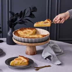 Round Flat Oven & Flan Dishes^Le Creuset pie dish 28 cm, Flint BlackGrey