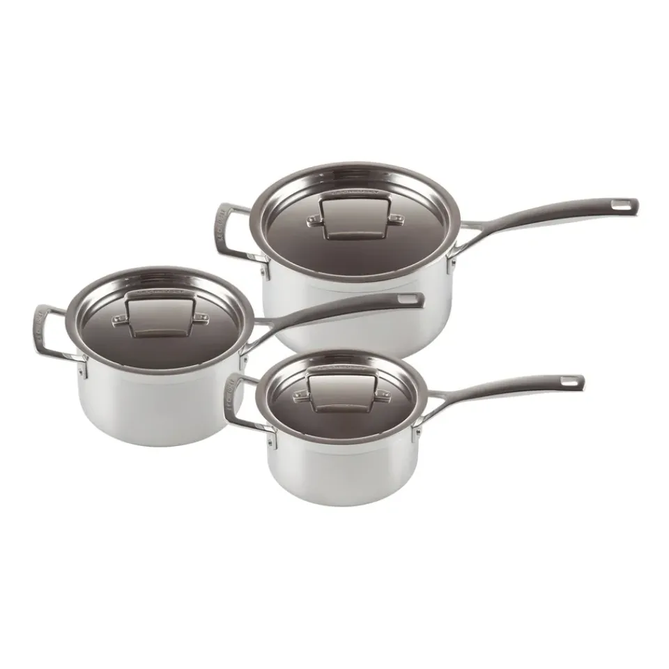 Sale Le Creuset 3-Ply pot set, 3 pieces Silver-coloured