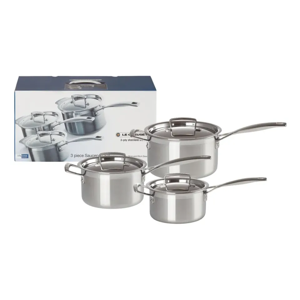 Sale Le Creuset 3-Ply pot set, 3 pieces Silver-coloured