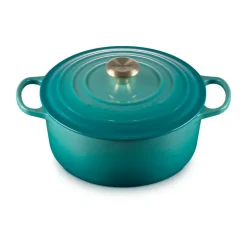 Cast Iron Casserole Pots|Cooking Pots & Casserole Dishes^Le Creuset round casserole 5.3 l, Bleu Riviera Blue