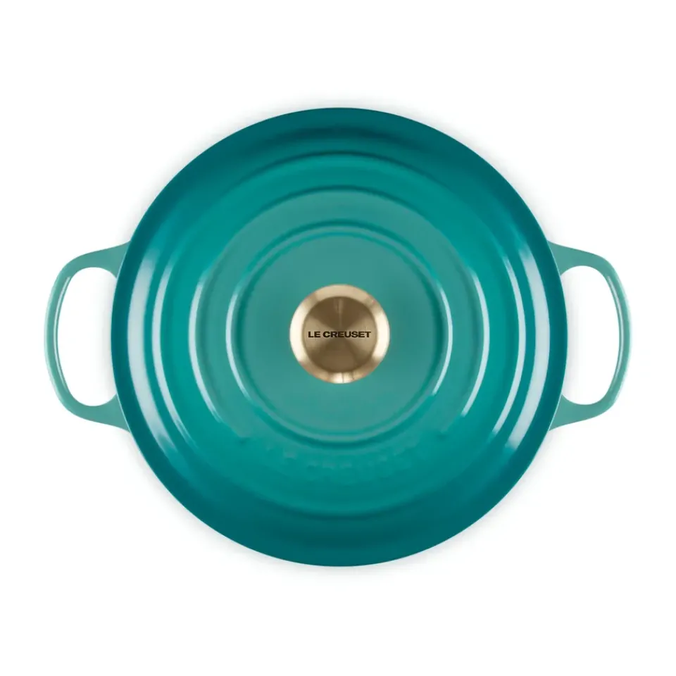 Cast Iron Casserole Pots|Cooking Pots & Casserole Dishes^Le Creuset round casserole 5.3 l, Bleu Riviera Blue