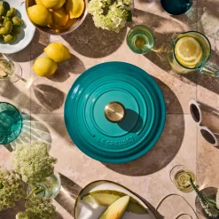 Cast Iron Casserole Pots|Cooking Pots & Casserole Dishes^Le Creuset round casserole 5.3 l, Bleu Riviera Blue