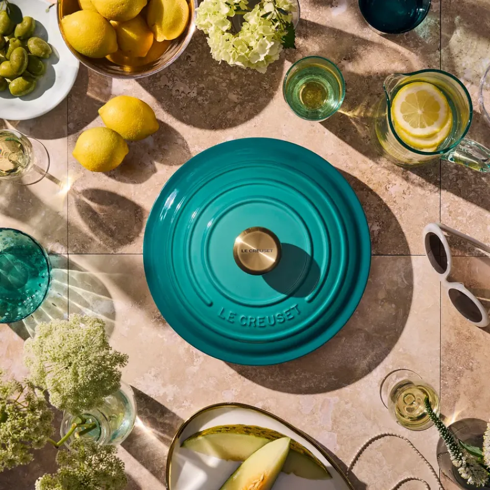 Cast Iron Casserole Pots|Cooking Pots & Casserole Dishes^Le Creuset round casserole 5.3 l, Bleu Riviera Blue