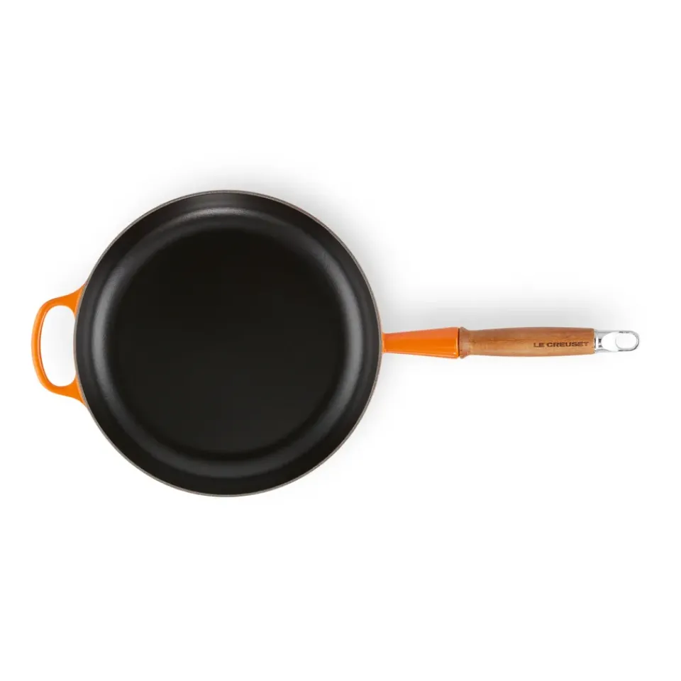 New Le Creuset Signature frying pan wooden handle 28 cm, Flame Red