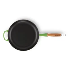 Cast Iron Pans^Le Creuset Signature frying pan wooden handle 28 cm, Bamboo Green
