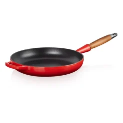 Best Le Creuset Signature frying pan wooden handle 28 cm, Cerise Red