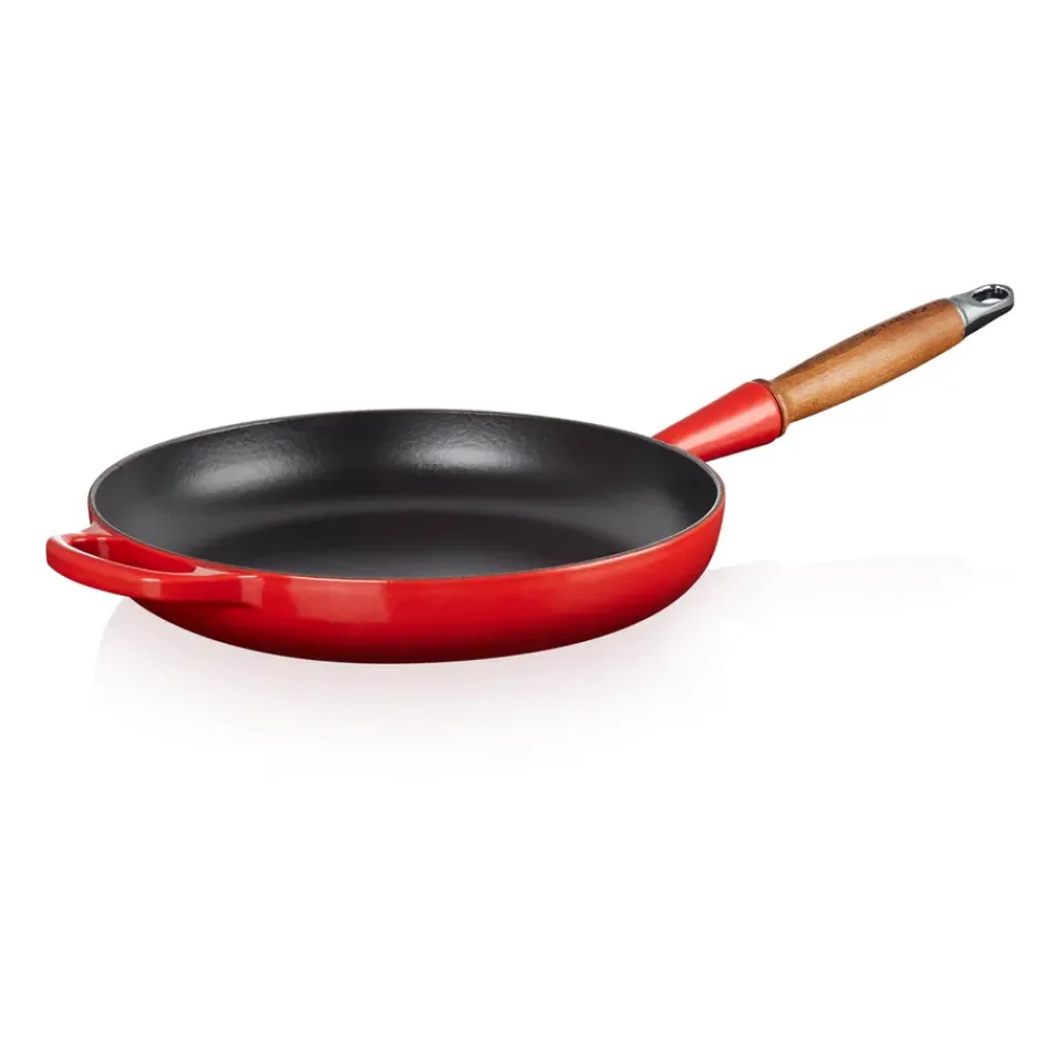 Best Le Creuset Signature frying pan wooden handle 28 cm, Cerise Red