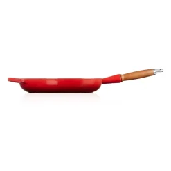 Best Le Creuset Signature frying pan wooden handle 28 cm, Cerise Red
