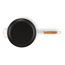 New Le Creuset Signature frying pan wooden handle 28 cm, Meringue White