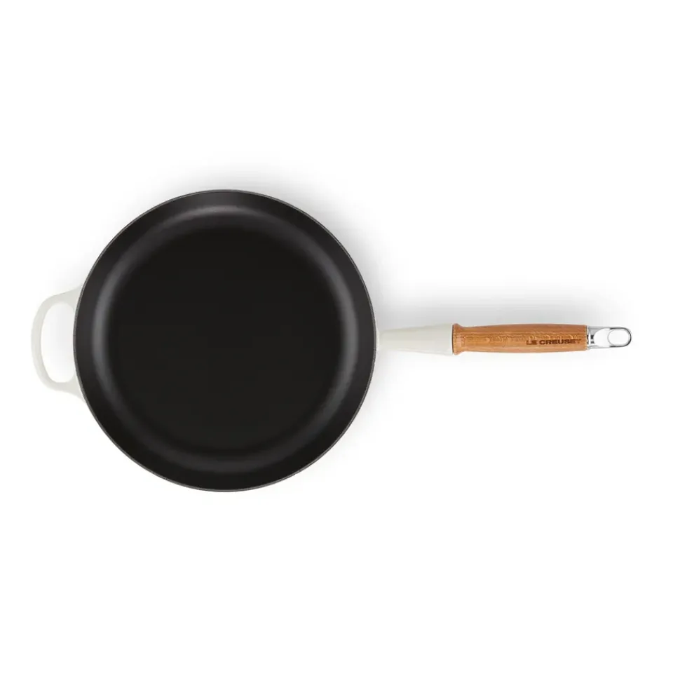 New Le Creuset Signature frying pan wooden handle 28 cm, Meringue White