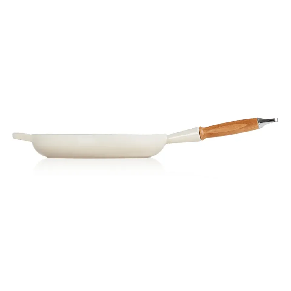 New Le Creuset Signature frying pan wooden handle 28 cm, Meringue White