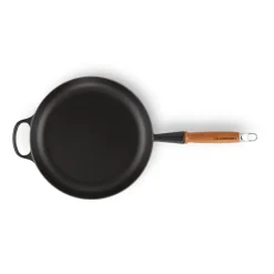 Cast Iron Pans^Le Creuset Signature frying pan wooden handle 28 cm, Matte Black