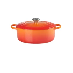 Cast Iron Casserole Pots^Le Creuset Signature oval casserole 6.3 l, Volcanic Orange