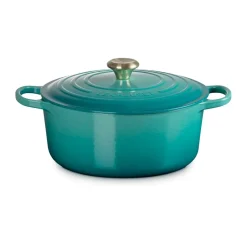 Cast Iron Casserole Pots|Cooking Pots & Casserole Dishes^Le Creuset Signature round casserole 6.7 l, Bleu Riviera Blue