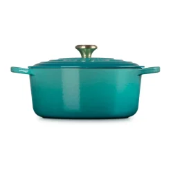 Cast Iron Casserole Pots|Cooking Pots & Casserole Dishes^Le Creuset Signature round casserole 6.7 l, Bleu Riviera Blue