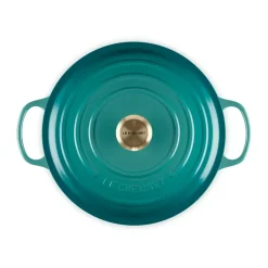 Cast Iron Casserole Pots|Cooking Pots & Casserole Dishes^Le Creuset Signature round casserole 6.7 l, Bleu Riviera Blue