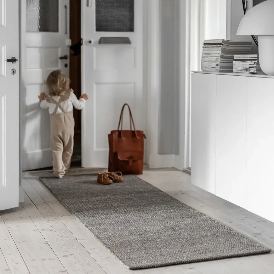 Rug Runners|Wool Rugs^Scandi Living Lea wool carpet nature , 80x240 cm Grey