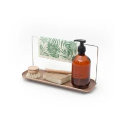 Hot Bosign LEAF dish rack with dishcloth holder, Walnut-stainless steel Brown