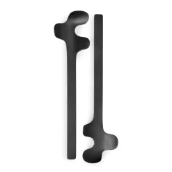 Salad Servers^Born In Sweden Leaf salad servers, Brushed Black
