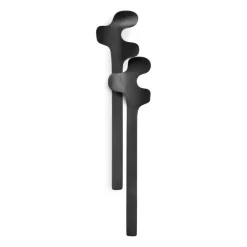 Salad Servers^Born In Sweden Leaf salad servers, Brushed Black