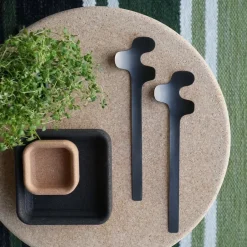 Salad Servers^Born In Sweden Leaf salad servers, Brushed Black