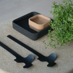 Salad Servers^Born In Sweden Leaf salad servers, Brushed Black