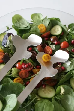 Born In Sweden Leaf salad servers, Brushed Steel Silver-coloured