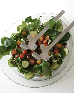 Born In Sweden Leaf salad servers, Brushed Steel Silver-coloured
