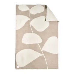 Online Scandi Living Leaf wool throw 130x180 cm, Mole Beige