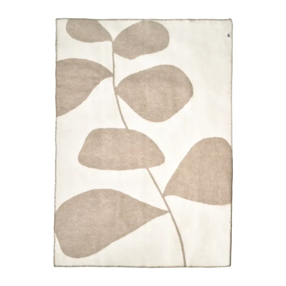 Online Scandi Living Leaf wool throw 130x180 cm, Mole Beige