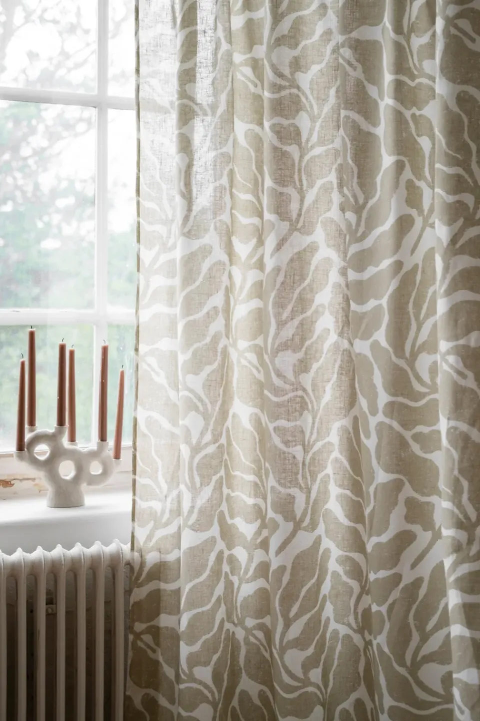 Curtains^Fine Little Day Leaves curtain length 147x250 cm, Sand Beige