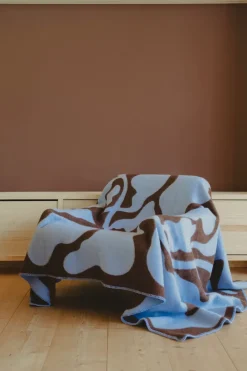 Outlet Fine Little Day Leaves felt 130x180 cm, Blue-brown BlueBrown