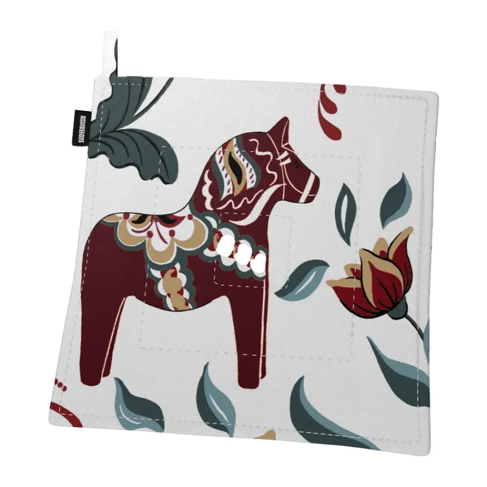 Best Arvidssons Textil Leksand pot holder 22x22 cm, Anniversary edition 30 years WhiteRedBlue