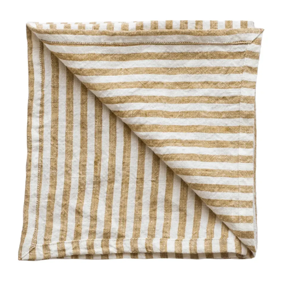 Linen & Cotton Napkins^Tell Me More Leon fabric napkin 45x45 cm, Spice WhiteOrange