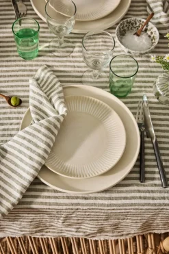 Sale Tell Me More Leon tablecloth 175x175 cm, Seagrass WhiteGreen