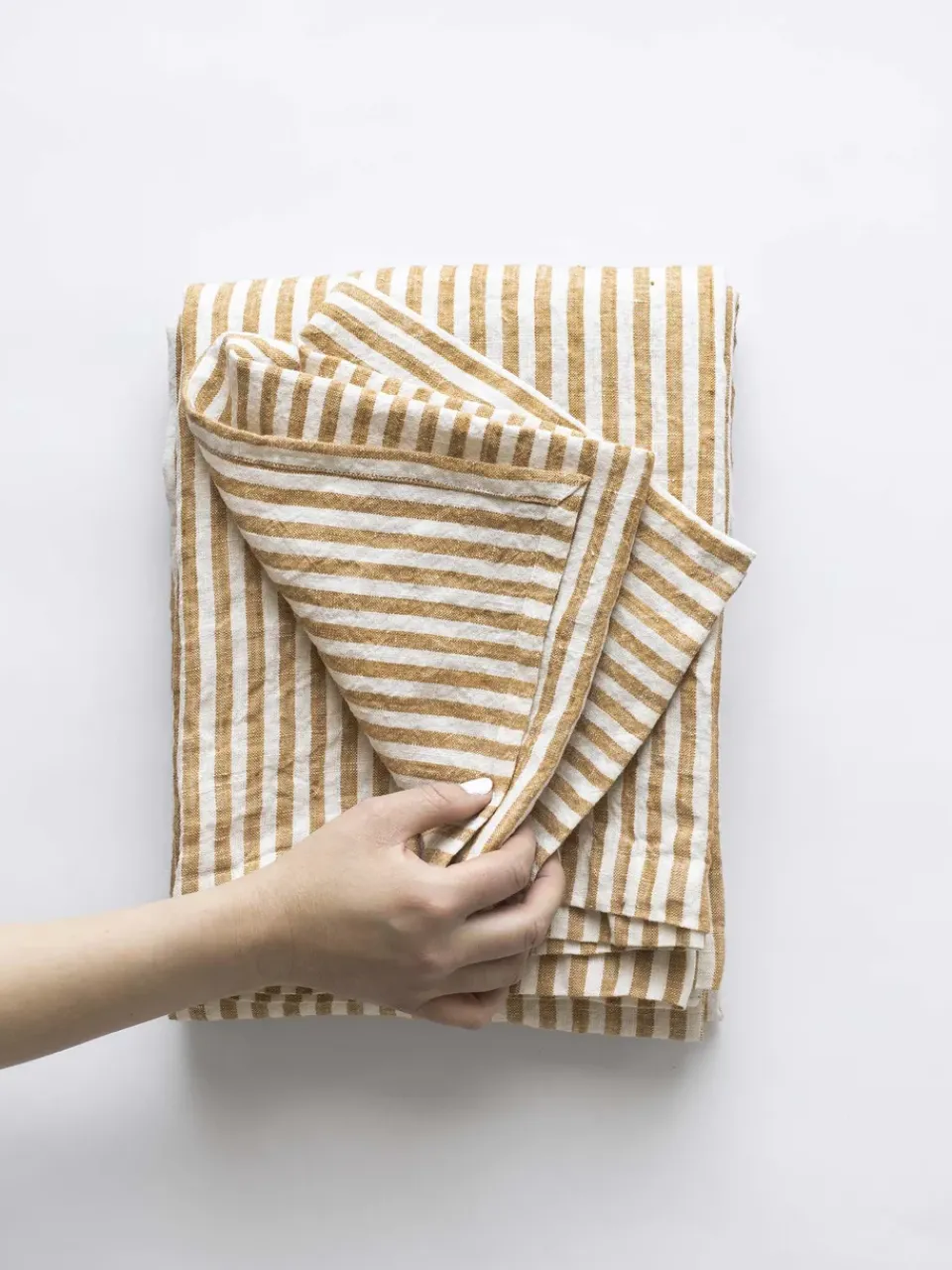 Online Tell Me More Leon tablecloth 145x270 cm, Spice WhiteOrange