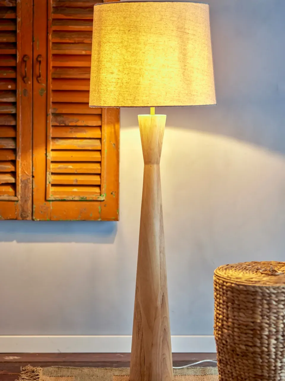 Hot Bloomingville Leonor floor lamp Ø45x130 cm, Rubberwood Brown