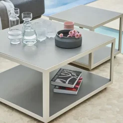 Cane-line Level coffee table ceramic 79x79 cm, Light -lava Grey