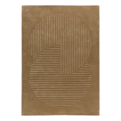 Wool Rugs^NJRD Levels wool rug circles , 200x300 cm Beige