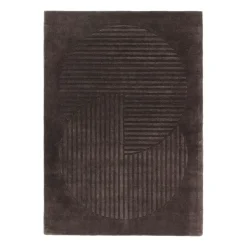 Wool Rugs^NJRD Levels wool rug circles , 200x300 cm Brown