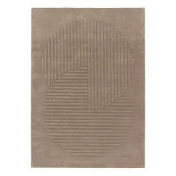 Wool Rugs^NJRD Levels wool rug circles mole, 170x240 cm Brown