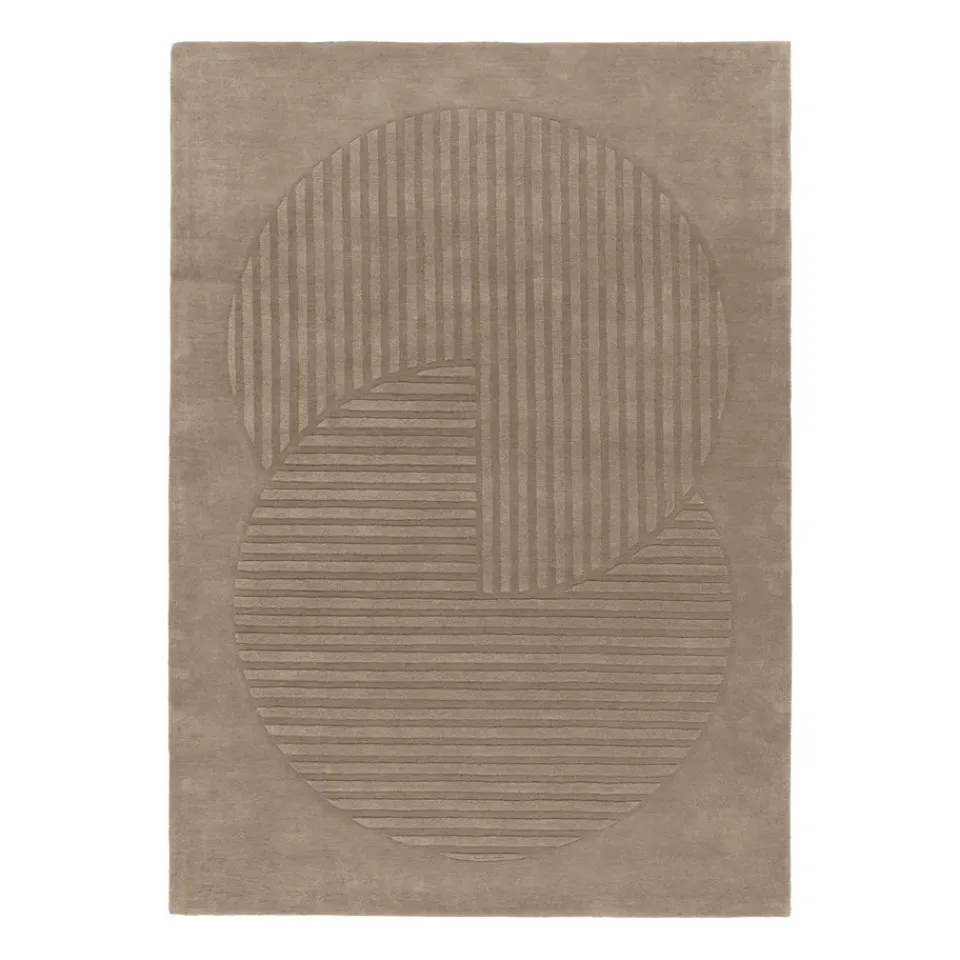 Wool Rugs^NJRD Levels wool rug circles mole, 200x300 cm Brown